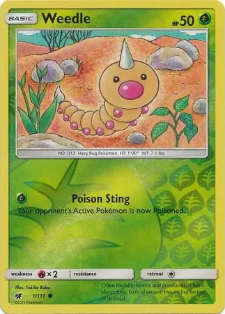 Crimson Invasion Weedle #1/111 reverse holo